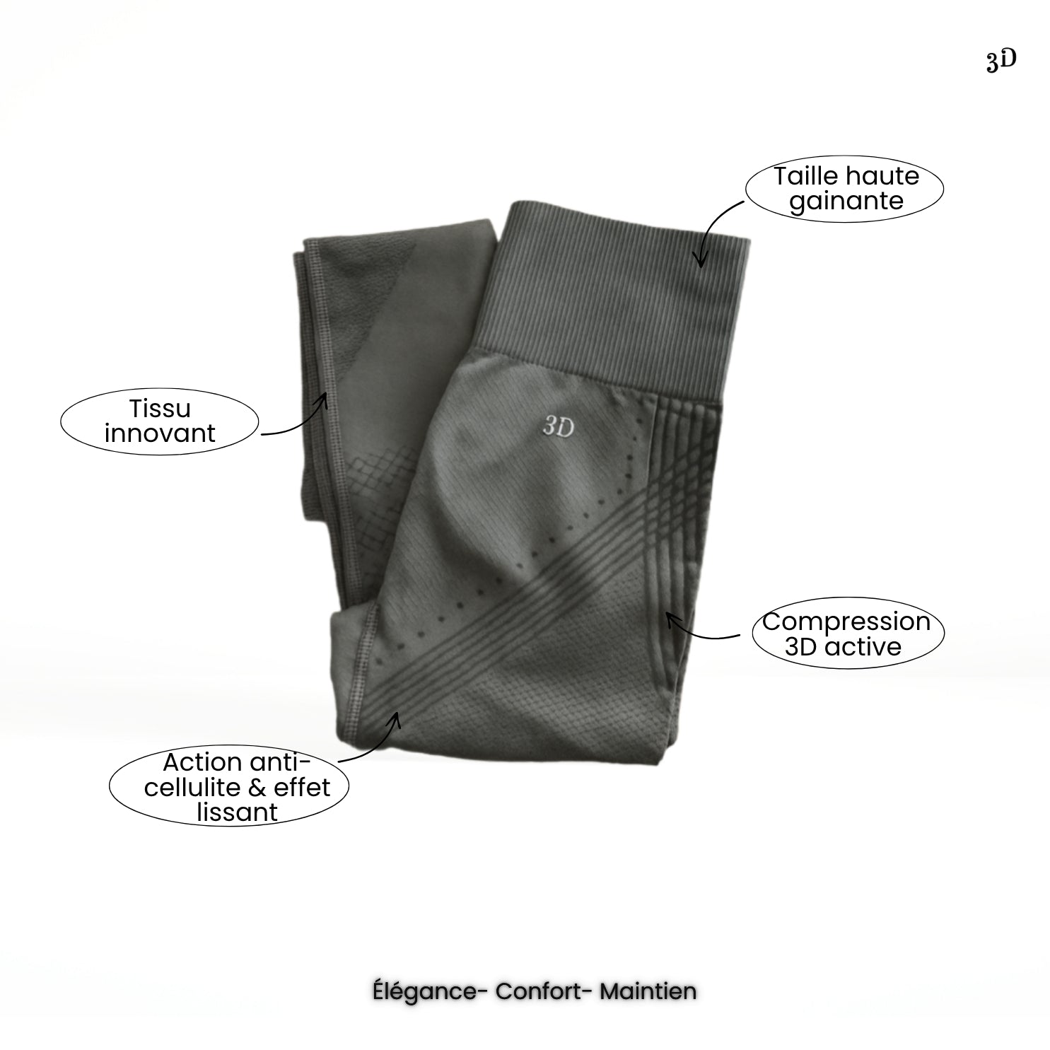 Bradiva- Legging 3D Innovant, Anti Cellulite Confort & Bien-Être